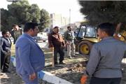 آغاز عملیات اجرای سنگ فرش رفیوژ وسط بلوار شهید سلیمانی+تصاویر