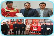تجلیل مدیرکل ورزش وجوانان لرستان ازامدادگران آتش نشانی خرم آباد