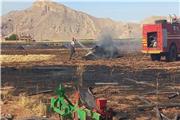 آتش سوزی مزارع کشاورزی در روستای دارایی خرم آباد